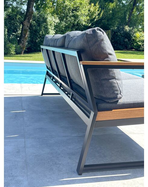 Salon de jardin bas Tadeo noir/gris anthracite