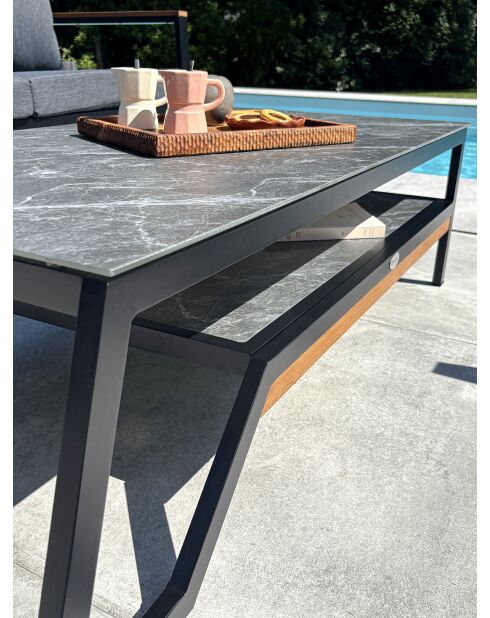 Salon de jardin bas Tadeo noir/gris anthracite