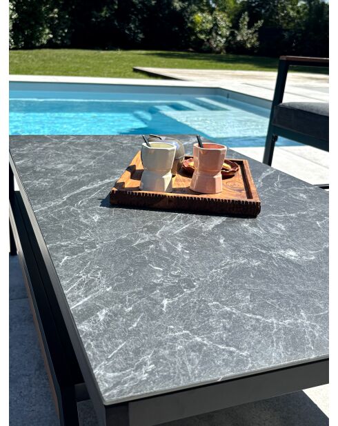 Salon de jardin bas Tadeo noir/gris anthracite