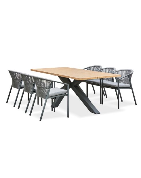 Kelia Garten-Essgruppe für 6 Personen, anthrazitgrau