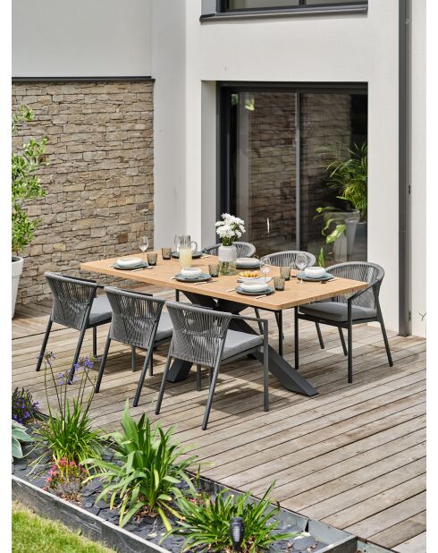 Kelia Garten-Essgruppe für 6 Personen, anthrazitgrau