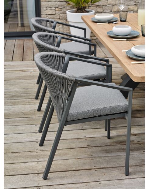 Kelia Garten-Essgruppe für 6 Personen, anthrazitgrau
