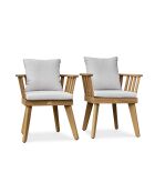 2 Liso Gartenstühle mit braunen/grauen Kissen 66x63x68 cm