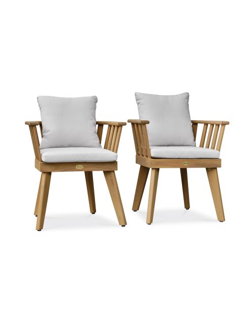 2 Liso Gartenstühle mit braunen/grauen Kissen 66x63x68 cm