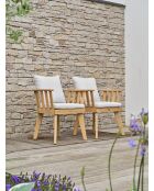 2 Liso Gartenstühle mit braunen/grauen Kissen 66x63x68 cm