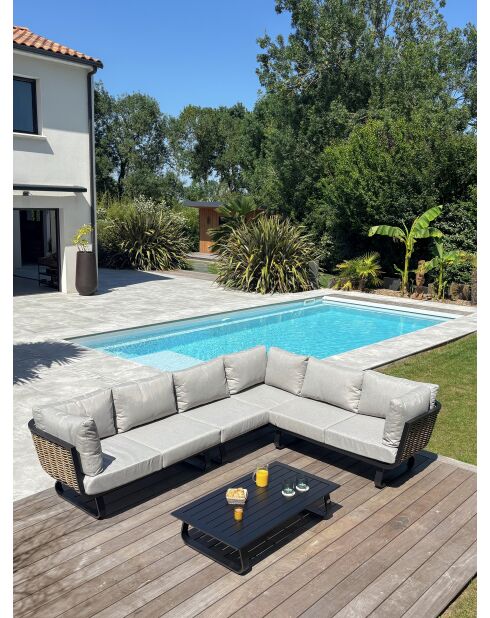 Kmla schwarz-graue niedrige Gartenmöbel