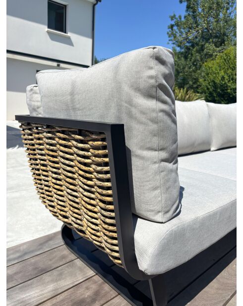 Kmla schwarz-graue niedrige Gartenmöbel