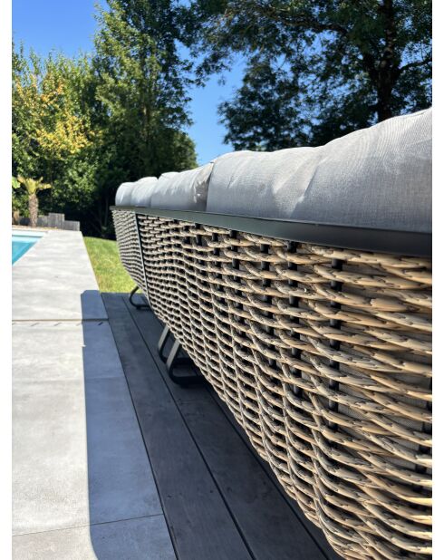 Kmla schwarz-graue niedrige Gartenmöbel