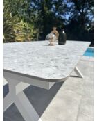 Abella weißer Gartentisch - 220x90x74 cm