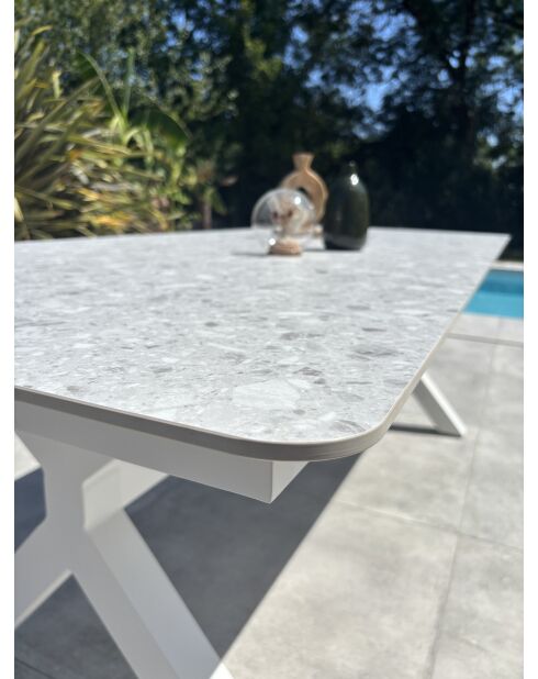 Abella weißer Gartentisch - 220x90x74 cm