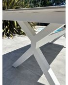 Abella weißer Gartentisch - 220x90x74 cm