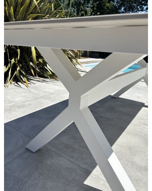 Abella weißer Gartentisch - 220x90x74 cm