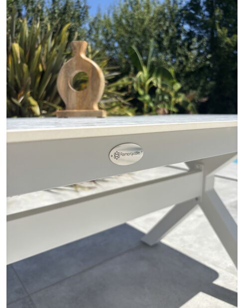 Abella weißer Gartentisch - 220x90x74 cm