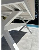 Abella weißer Gartentisch - 220x90x74 cm