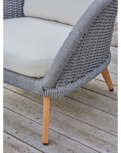 Mynta Outdoor-Lounge-Set aus Aluminium und Olefinseil, braun/elfenbeinfarben