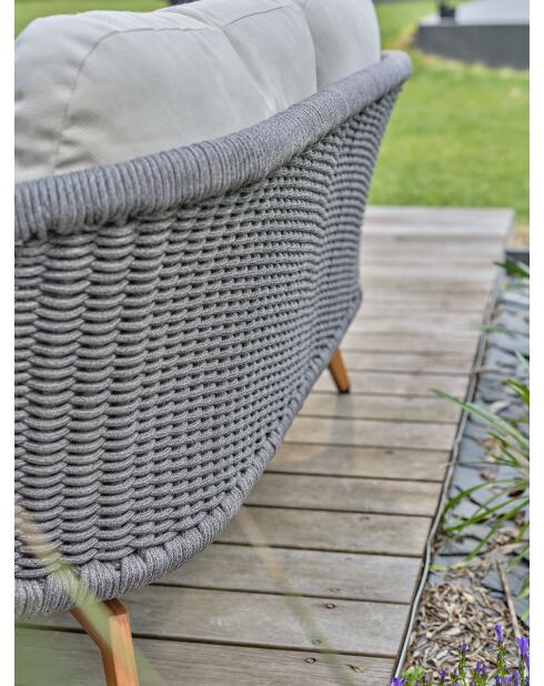 Mynta Outdoor-Lounge-Set aus Aluminium und Olefinseil, braun/elfenbeinfarben