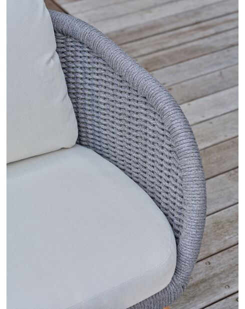 Mynta Outdoor-Lounge-Set aus Aluminium und Olefinseil, braun/elfenbeinfarben
