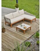 Salon bas de jardin Alphi en aluminium marron/ivoire