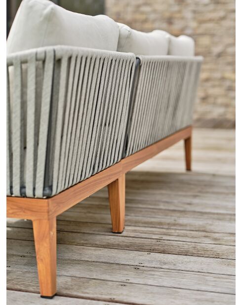 Salon bas de jardin Alphi en aluminium marron/ivoire