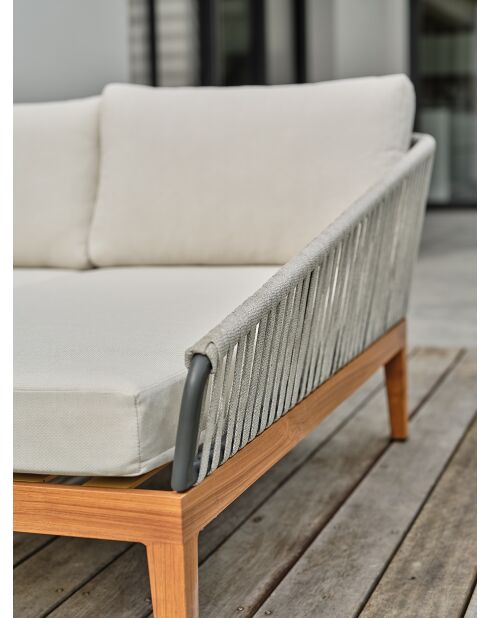 Salon bas de jardin Alphi en aluminium marron/ivoire