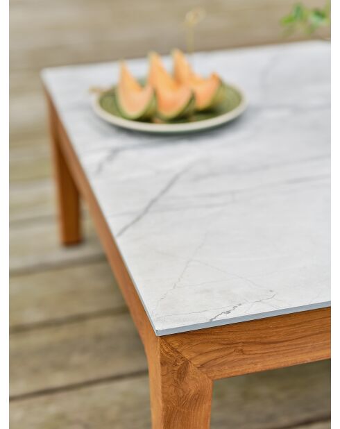 Salon bas de jardin Alphi en aluminium marron/ivoire