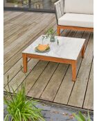 Salon bas de jardin Alphi en aluminium marron/ivoire