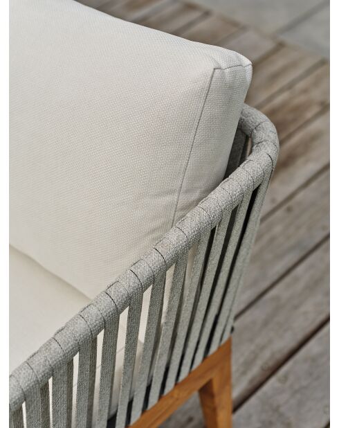 Salon bas de jardin Alphi en aluminium marron/ivoire