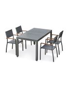 Set da pranzo da giardino Orsino 4 posti grigio antracite