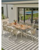 Set da pranzo da giardino Kelia 8 posti verde/avorio