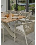 Set da pranzo da giardino Kelia 8 posti verde/avorio