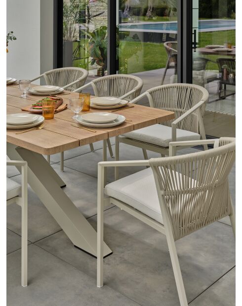 Kelia Garten-Essgruppe für 8 Personen, Grün/Elfenbein