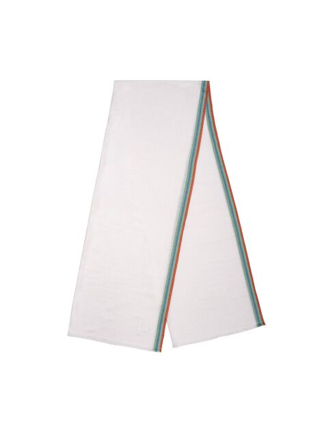 Weiße Jazzy Baumwollstola, 70 x 210 cm