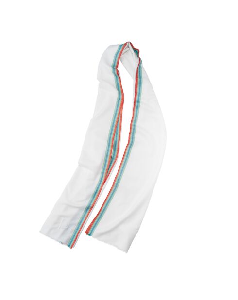 Weiße Jazzy Baumwollstola, 70 x 210 cm