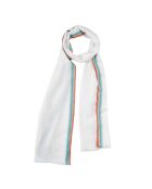 Weiße Jazzy Baumwollstola, 70 x 210 cm