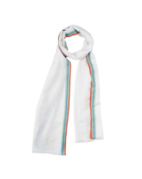 Weiße Jazzy Baumwollstola, 70 x 210 cm