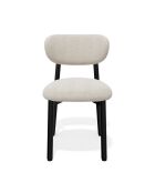 2 LUMI stoelen crèmekleurige boucléstof met zwarte poten — 49x57,5x77cm