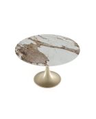 PANDORA JACINTHE ausziehbarer Tisch mit goldenem Fuß — 120-180x120x76 cm