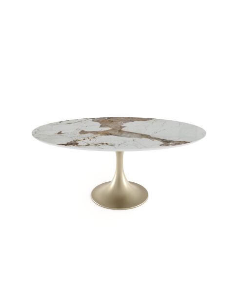 Mesa de comedor NYMPHÉA Pandora con pie dorado — 180x90x77 cm