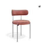 2 ADELE Stühle im Vintage-Look, gewebter Samt, verchromt, Beine — 52 x 45,5 x 76,5 cm