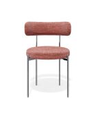 2 ADELE Stühle im Vintage-Look, gewebter Samt, verchromt, Beine — 52 x 45,5 x 76,5 cm