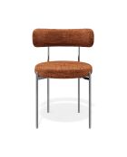 2 sillas ADELE con patas tejidas de terciopelo, terracota y cromo — 52 x 45,5 x 76,5 cm