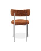 2 sillas ADELE con patas tejidas de terciopelo, terracota y cromo — 52 x 45,5 x 76,5 cm