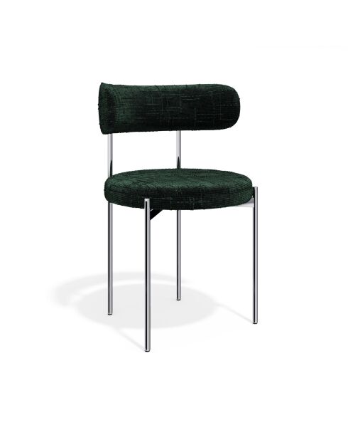 2 Stühle ADELE, smaragdgrün, gewebter Samt, verchromt, Beine — 52x45,5x76,5 cm