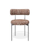 2 Stühle ADELE aus gewebtem Stoff mit Terrakottamustern und verchromten Beinen — 52x45,5x76,5 cm