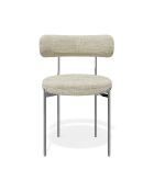 2 Stühle ADELE aus cremefarbenem Samt mit verchromten Beinen — 52x45,5x76,5 cm