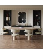 2 Stühle ADELE aus cremefarbenem Samt mit verchromten Beinen — 52x45,5x76,5 cm