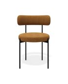 2 sedie ADELE in tessuto bouclé senape gambe nere — 52x45,5x76,5 cm