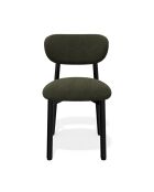 2 Chaises LUMI tissu bouclette kaki pieds noirs - 49x57.5x77cm