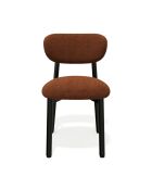 2 Chaises LUMI tissu bouclette terracotta pieds noirs - 49x57.5x77cm