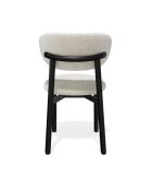 2 stoelen LUMI crème chenille fluweel zwarte poten — 49x57,5x77cm